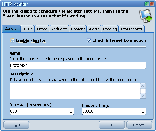 General monitor settings