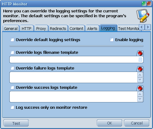 Logging settings override